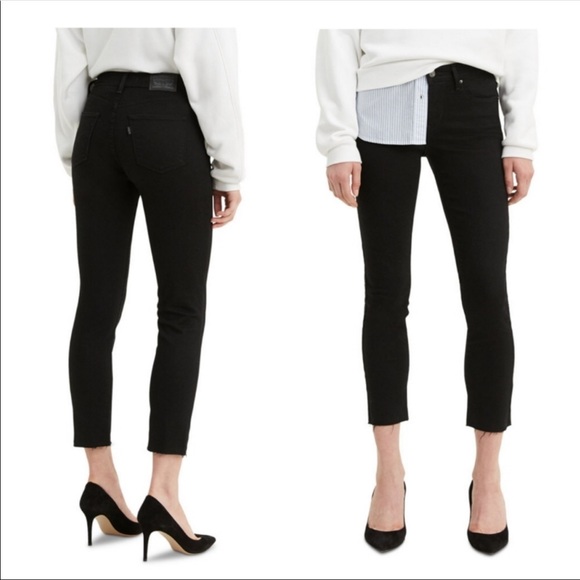 Levi’s Classic Mid rise Skinny raw hem crop - Picture 2 of 4